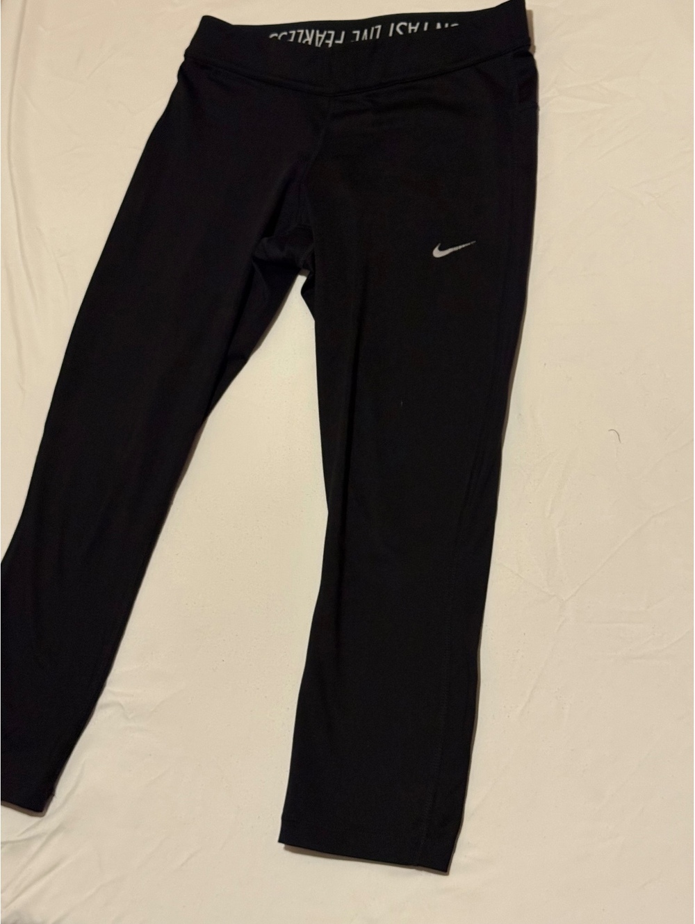 Nike Dri-FIT Blk Cropped Running Leggings Capris Size S